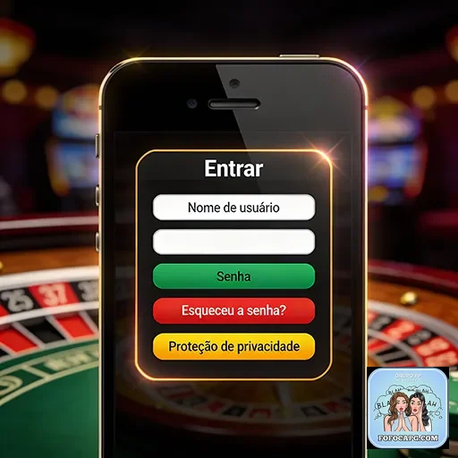Tela de login do site fofocapg em um celular.