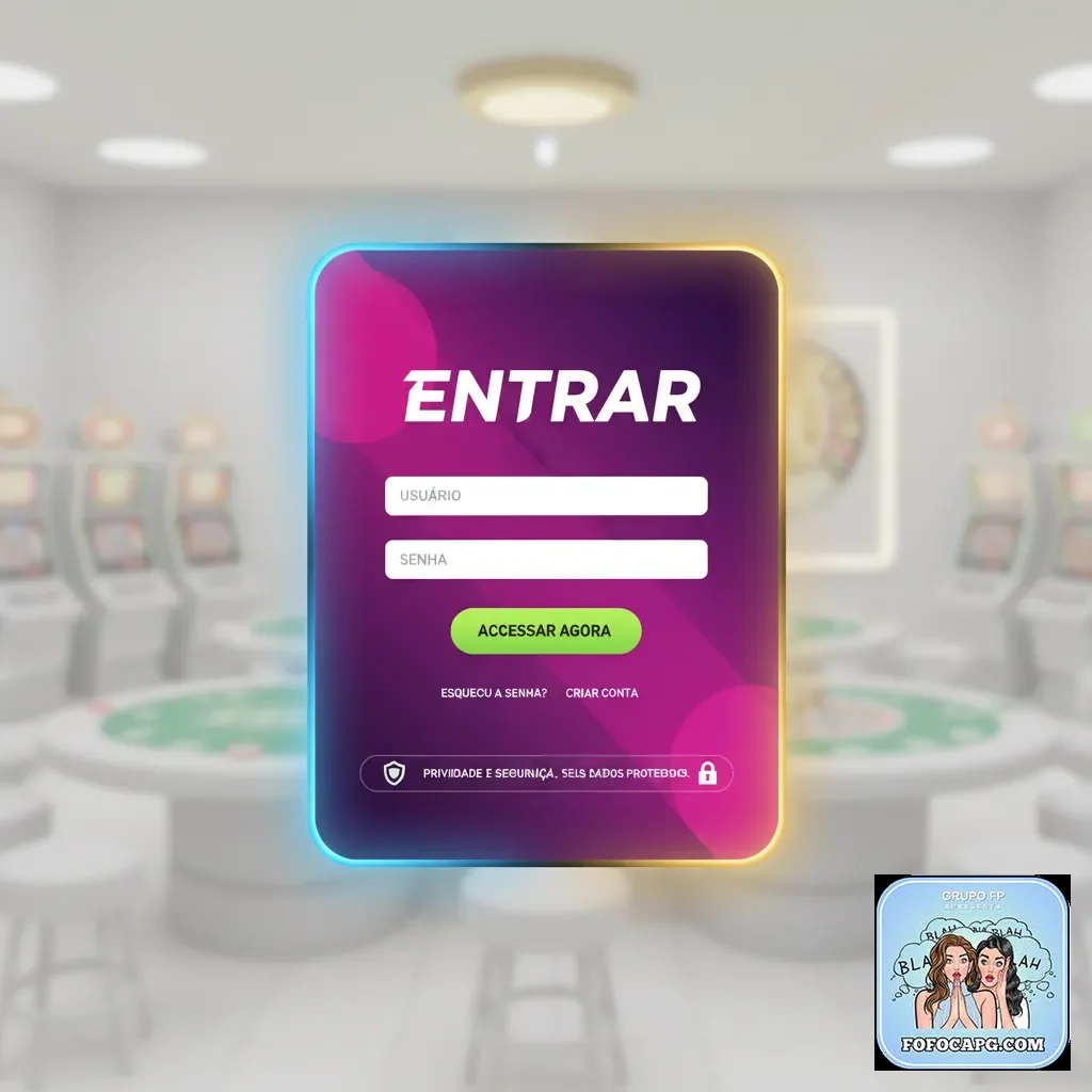 Tela de login do aplicativo fofocapg com design moderno.