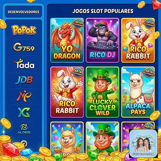 Tela do app fofocapg com slots populares disponíveis.