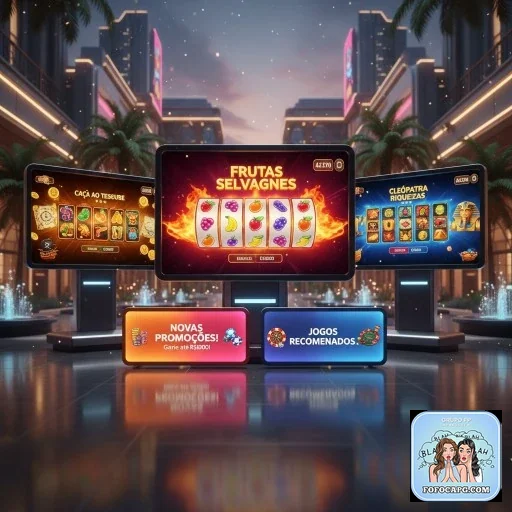 Interface de slot games com promoções no fofocapg.