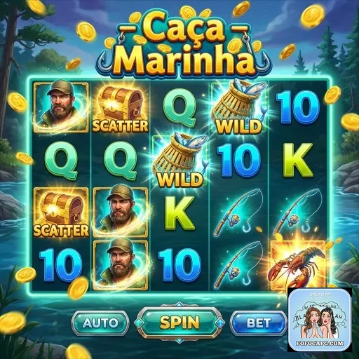 Interface do jogo 'Caça Marinha' no aplicativo fofocapg.